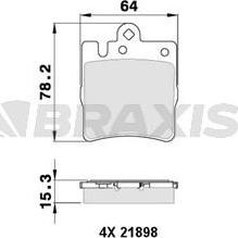 Braxis AA0104 - Тормозные колодки, дисковые, комплект autospares.lv