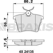 Braxis AA0105 - Тормозные колодки, дисковые, комплект autospares.lv