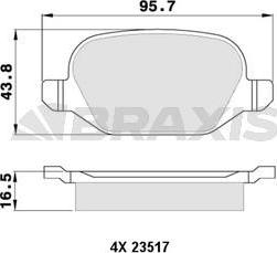 Braxis AA0103 - Тормозные колодки, дисковые, комплект autospares.lv