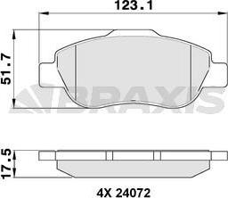 Braxis AA0102 - Тормозные колодки, дисковые, комплект autospares.lv