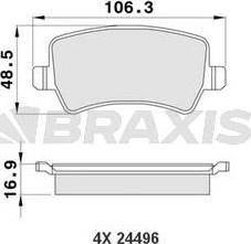 Braxis AA0119 - Тормозные колодки, дисковые, комплект autospares.lv