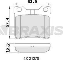 Braxis AA0113 - Тормозные колодки, дисковые, комплект autospares.lv
