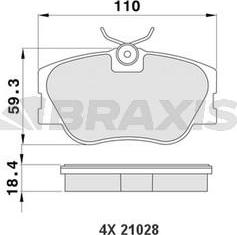 Braxis AA0184 - Тормозные колодки, дисковые, комплект autospares.lv