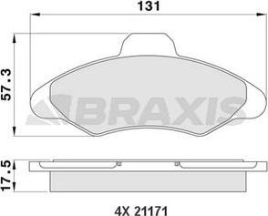 Braxis AA0185 - Тормозные колодки, дисковые, комплект autospares.lv