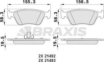 Braxis AA0186 - Тормозные колодки, дисковые, комплект autospares.lv