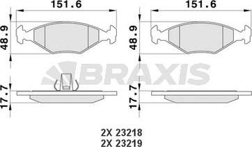 Braxis AA0182 - Тормозные колодки, дисковые, комплект autospares.lv