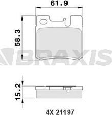 Braxis AA0135 - Тормозные колодки, дисковые, комплект autospares.lv