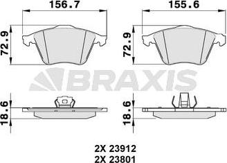 Braxis AA0136 - Тормозные колодки, дисковые, комплект autospares.lv