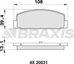 Braxis AA0131 - Тормозные колодки, дисковые, комплект autospares.lv