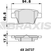 Braxis AA0138 - Тормозные колодки, дисковые, комплект autospares.lv