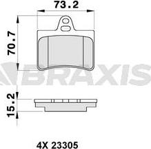 Braxis AA0132 - Тормозные колодки, дисковые, комплект autospares.lv