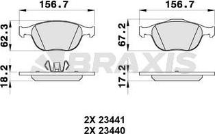 Braxis AA0124 - Тормозные колодки, дисковые, комплект autospares.lv