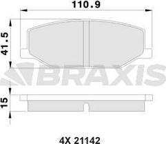 Braxis AA0121 - Тормозные колодки, дисковые, комплект autospares.lv