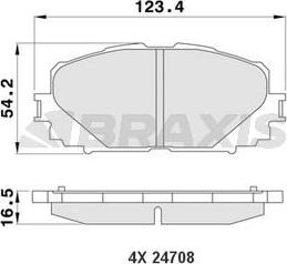 Braxis AA0175 - Тормозные колодки, дисковые, комплект autospares.lv