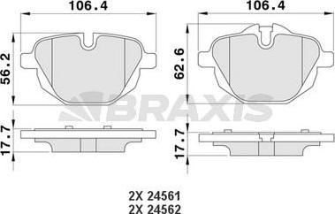 Braxis AA0170 - Тормозные колодки, дисковые, комплект autospares.lv