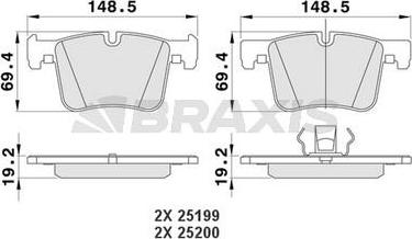 Braxis AA0171 - Тормозные колодки, дисковые, комплект autospares.lv