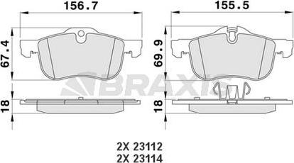 Braxis AA0173 - Тормозные колодки, дисковые, комплект autospares.lv