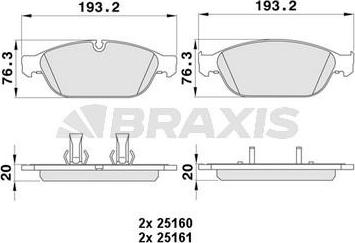 Braxis AA0394 - Тормозные колодки, дисковые, комплект autospares.lv