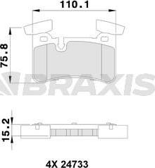 Braxis AA0391 - Тормозные колодки, дисковые, комплект autospares.lv