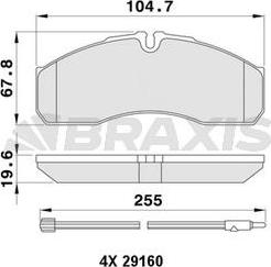 Braxis AA0398 - Тормозные колодки, дисковые, комплект autospares.lv