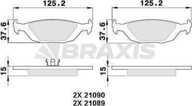 Braxis AA0344 - Тормозные колодки, дисковые, комплект autospares.lv