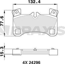 Braxis AA0343 - Тормозные колодки, дисковые, комплект autospares.lv