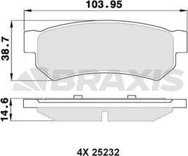 Braxis AA0357 - Тормозные колодки, дисковые, комплект autospares.lv