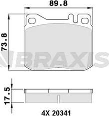 Braxis AA0362 - Тормозные колодки, дисковые, комплект autospares.lv