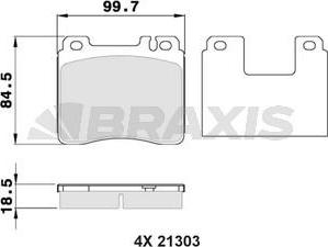 Braxis AA0306 - Тормозные колодки, дисковые, комплект autospares.lv