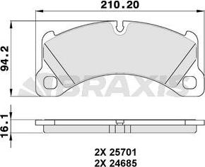 Braxis AA0307 - Тормозные колодки, дисковые, комплект autospares.lv