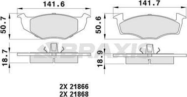 Braxis AA0316 - Тормозные колодки, дисковые, комплект autospares.lv