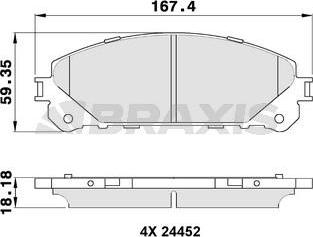Braxis AA0312 - Тормозные колодки, дисковые, комплект autospares.lv