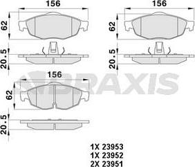 Braxis AA0384 - Тормозные колодки, дисковые, комплект autospares.lv