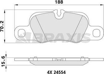 Braxis AA0387 - Тормозные колодки, дисковые, комплект autospares.lv