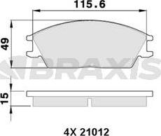 Braxis AA0337 - Тормозные колодки, дисковые, комплект autospares.lv