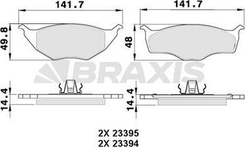 Braxis AA0326 - Тормозные колодки, дисковые, комплект autospares.lv