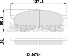 Braxis AA0322 - Тормозные колодки, дисковые, комплект autospares.lv