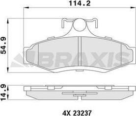 Braxis AA0379 - Тормозные колодки, дисковые, комплект autospares.lv