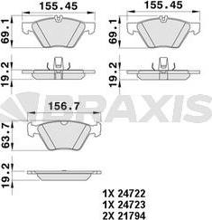 Braxis AA0373 - Тормозные колодки, дисковые, комплект autospares.lv