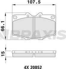 Braxis AA0377 - Тормозные колодки, дисковые, комплект autospares.lv