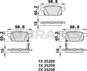 Braxis AA0299 - Тормозные колодки, дисковые, комплект autospares.lv