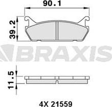 Braxis AA0296 - Тормозные колодки, дисковые, комплект autospares.lv