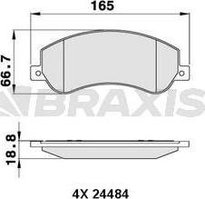 Braxis AA0292 - Тормозные колодки, дисковые, комплект autospares.lv