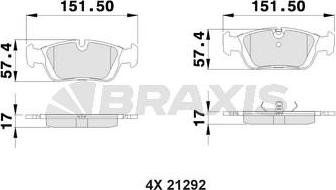 Braxis AA0297 - Тормозные колодки, дисковые, комплект autospares.lv