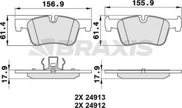 Braxis AA0245 - Тормозные колодки, дисковые, комплект autospares.lv