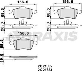 Braxis AA0241 - Тормозные колодки, дисковые, комплект autospares.lv