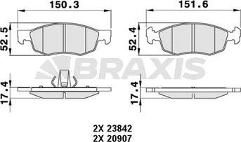 Braxis AA0242 - Тормозные колодки, дисковые, комплект autospares.lv