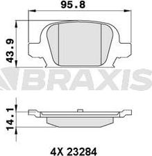 Braxis AA0259 - Тормозные колодки, дисковые, комплект autospares.lv