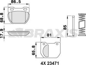 Braxis AA0254 - Тормозные колодки, дисковые, комплект autospares.lv