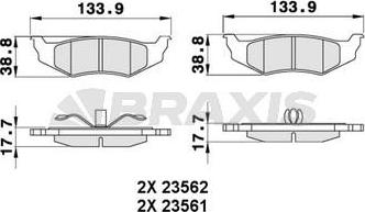 Braxis AA0255 - Тормозные колодки, дисковые, комплект autospares.lv